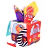 LEAN TOYS Cubo sensorial suave con espejo coches y señales de tráfico para niños pequeños