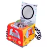 LEAN TOYS Cubo sensorial suave con espejo coches y señales de tráfico para niños pequeños