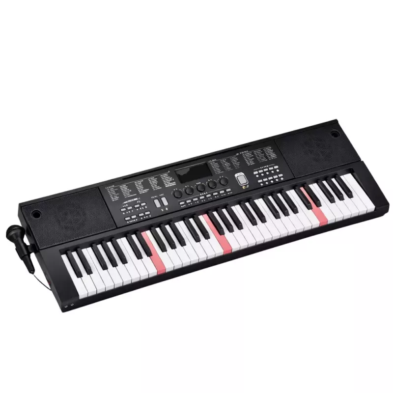 LEAN TOYS Teclado piano electrónico con micrófono 200 sonidos 61 teclas 78cm