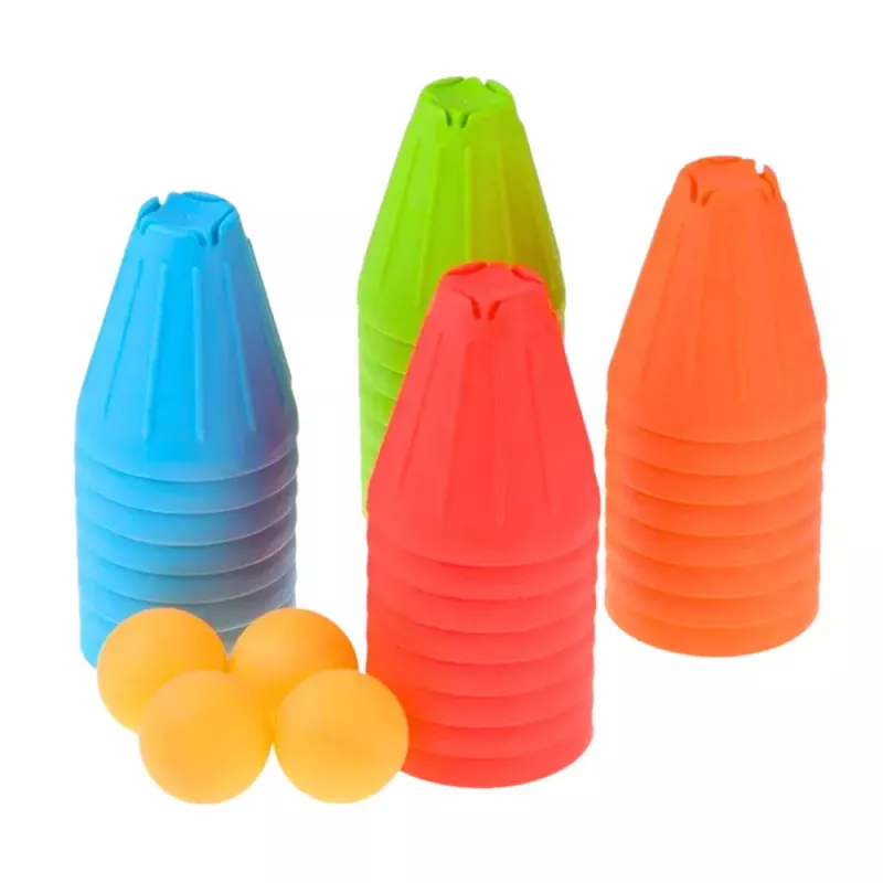 LEAN TOYS Juego educativo de habilidad Fast Cups 3en1 bolas vasos 38 uds.