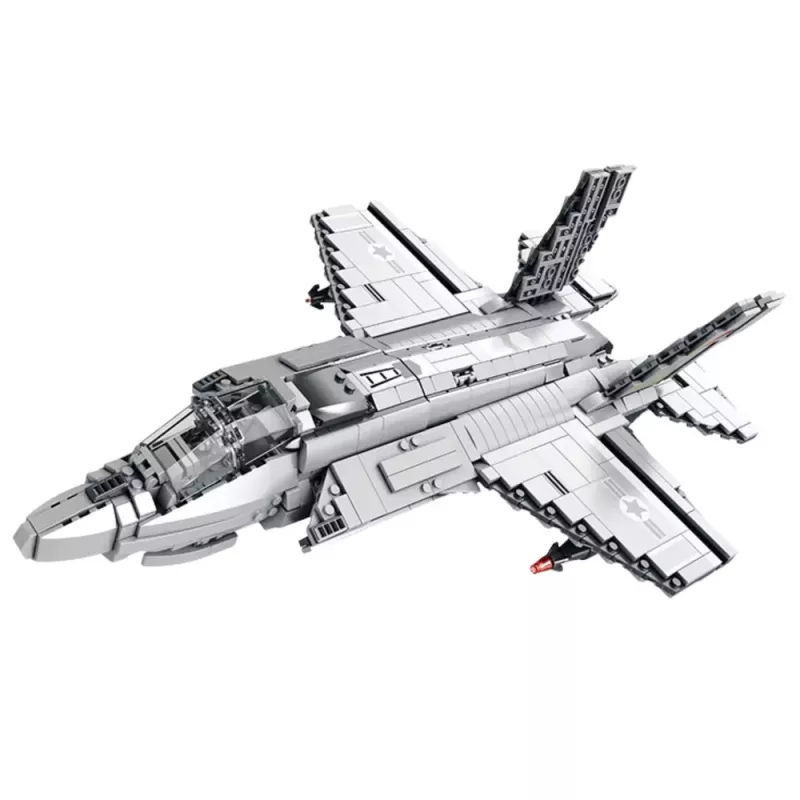 LEAN TOYS Avión de combate F-35 Lightning II bloques de construcción gris 1490 piezas