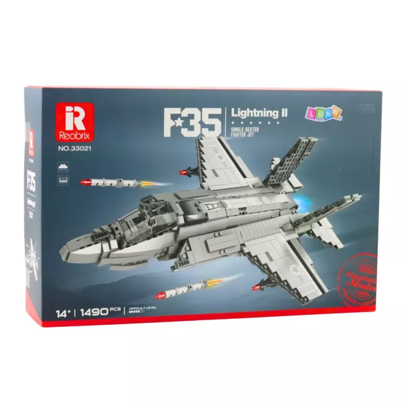 LEAN TOYS Avión de combate F-35 Lightning II bloques de construcción gris 1490 piezas
