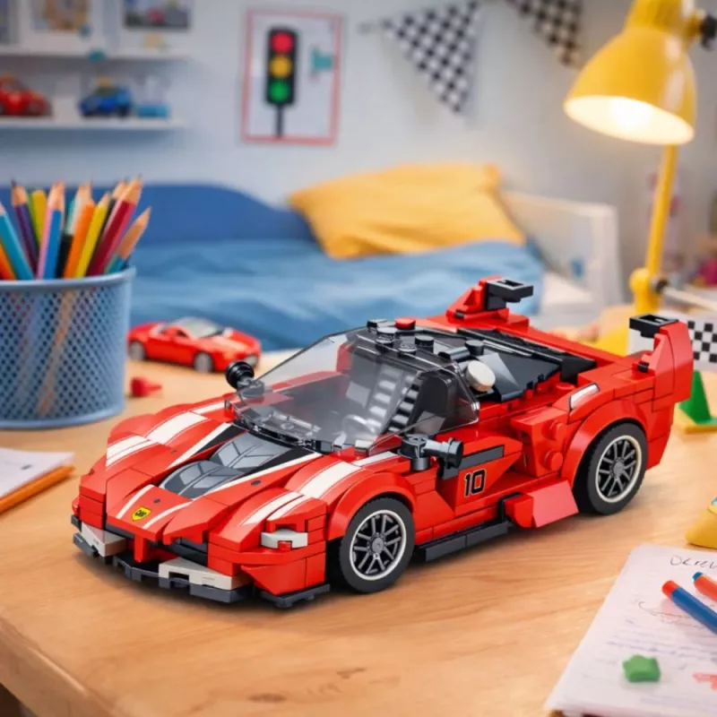 LEAN TOYS Bloques de construcción FXX-K coche de carreras rojo 360 piezas