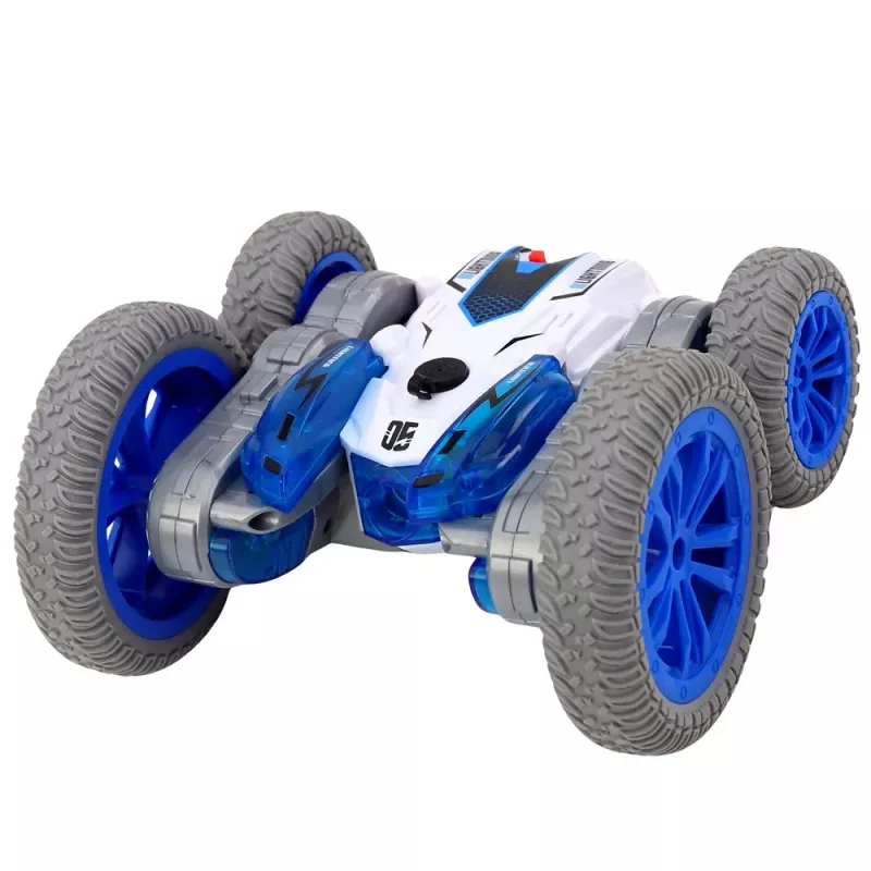 LEAN TOYS Coche acrobático con control remoto RC luces humo drift 360° azul