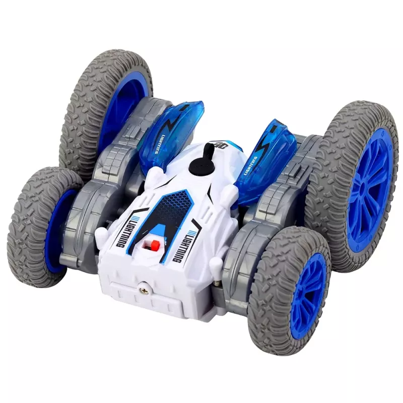 LEAN TOYS Coche acrobático con control remoto RC luces humo drift 360° azul