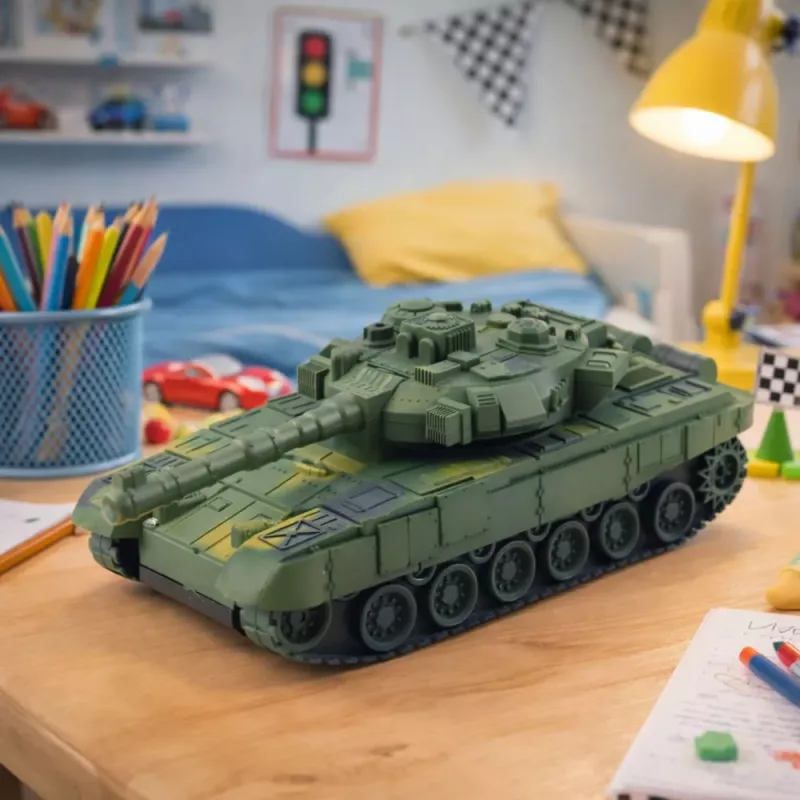 LEAN TOYS Tanque Militar T90 Teledirigido RC Luces Sonidos Verde 1:18