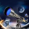 LEAN TOYS Telescopio Astronómico Educativo de Aluminio con Trípode y Accesorios 1,35 m