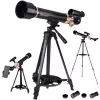 LEAN TOYS Telescopio Astronómico Educativo de Aluminio con Trípode y Accesorios 1,35 m