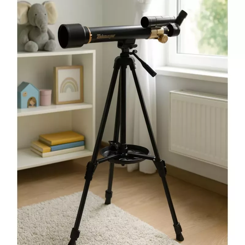 LEAN TOYS Telescopio Astronómico Educativo de Aluminio con Trípode y Accesorios 1,35 m