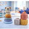 LEAN TOYS Bloques de Aprendizaje Sensoriales Torre de Bloques de Goma Blanda Koala 13 uds.