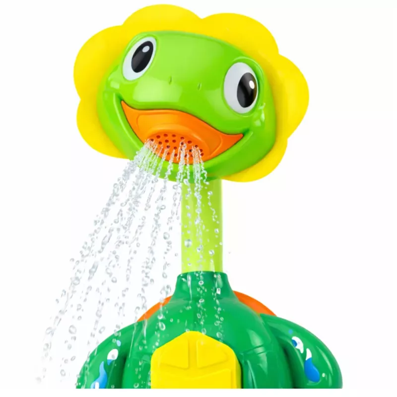 LEAN TOYS Juguete de Baño Tortuga con Ducha Fuente de Peces Ventosas