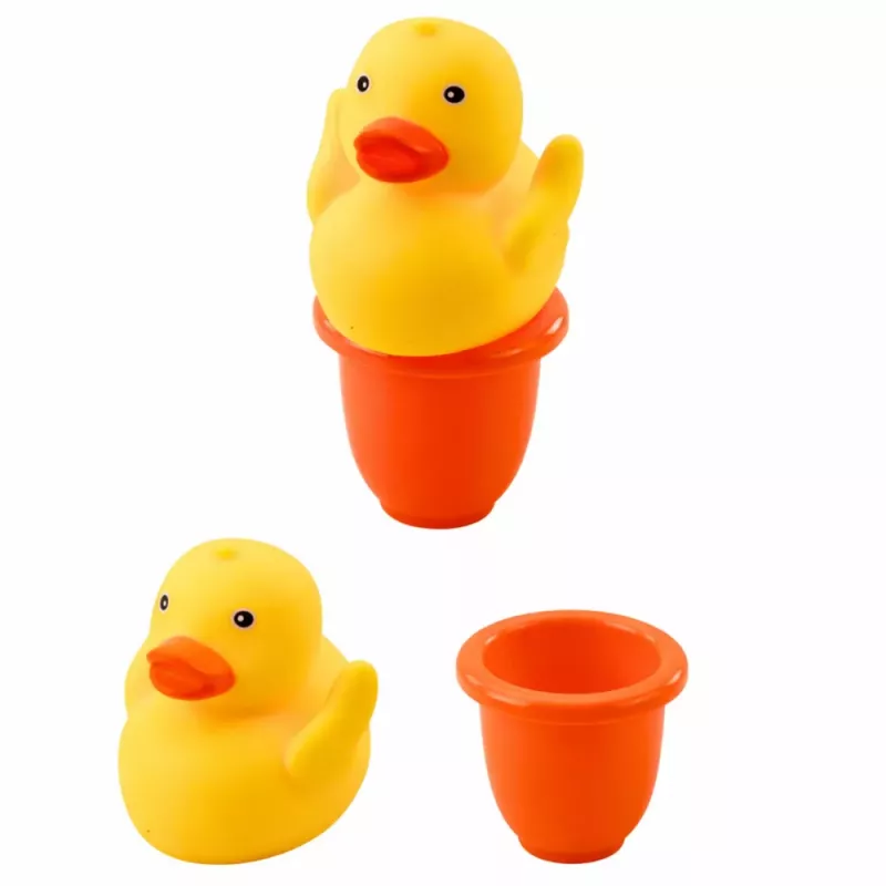 LEAN TOYS Set de Juguetes de Baño Pato Dispensador de Jabón Vaso Azul