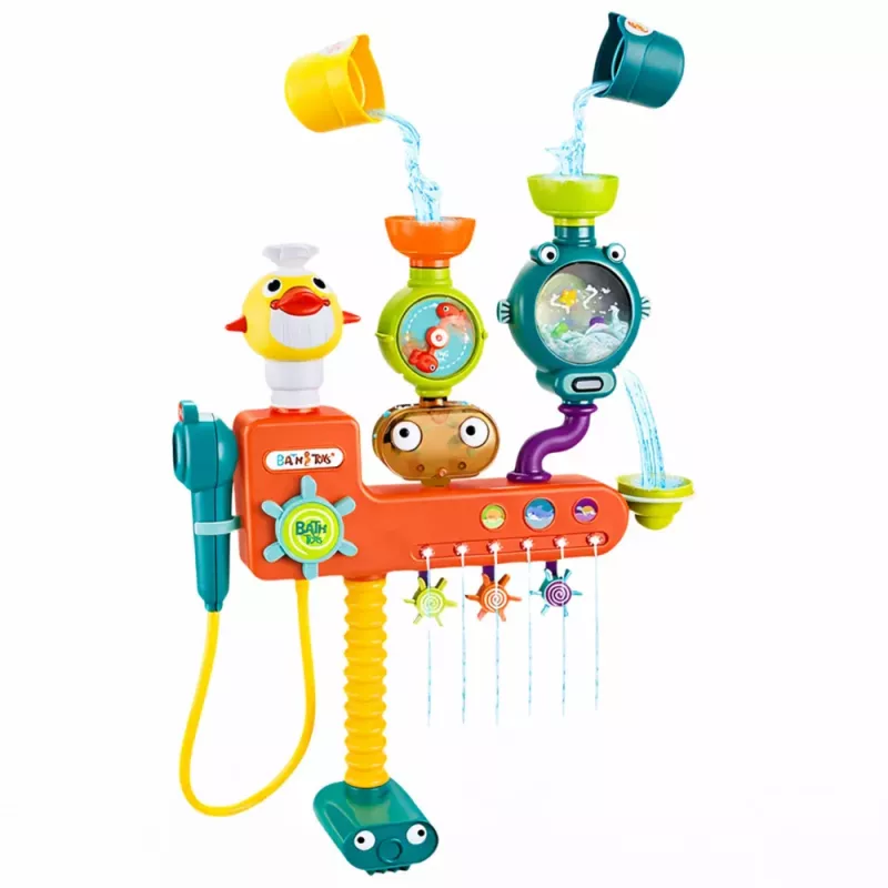 LEAN TOYS Juguete de Baño Rueda Vasos Desbordante Ducha