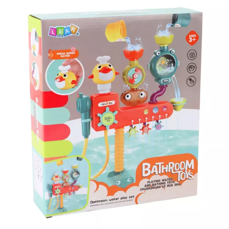 LEAN TOYS Juguete de Baño Rueda Vasos Desbordante Ducha