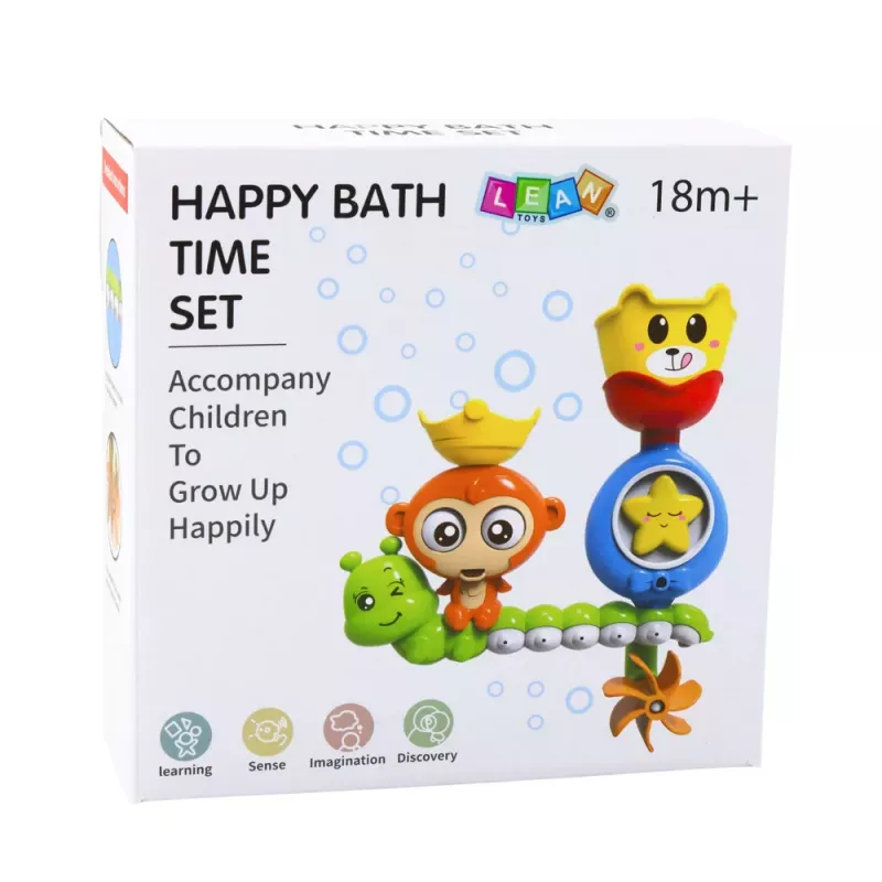 LEAN TOYS Juguete de Baño Mono Oruga Vasos Ventosas