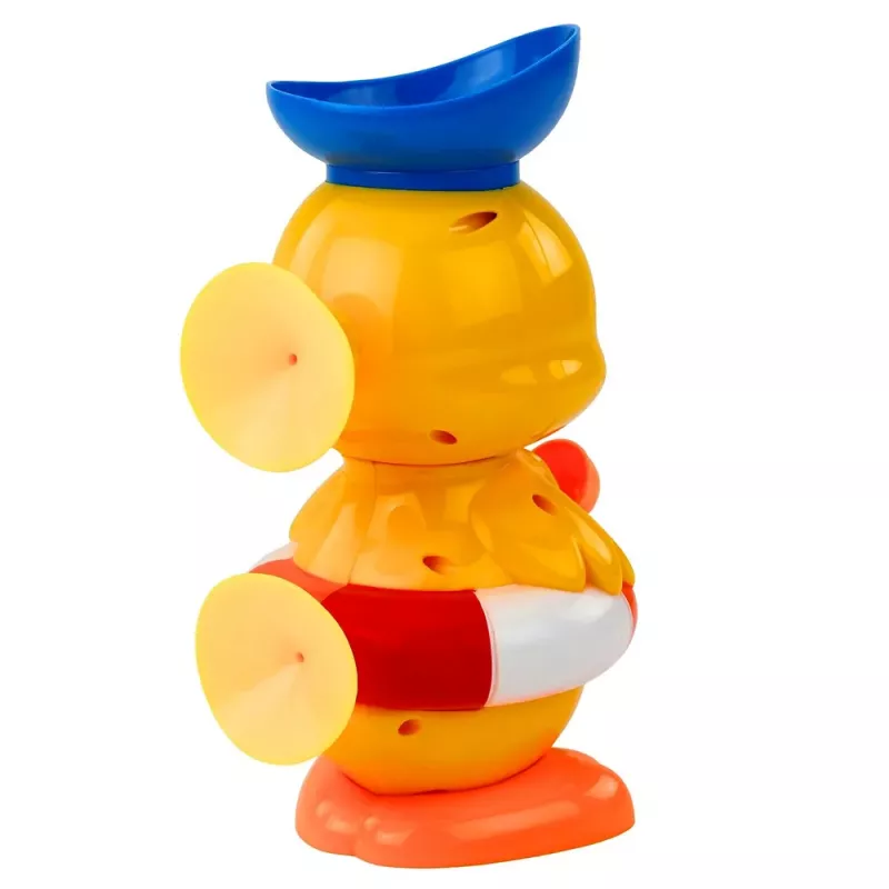 LEAN TOYS Juguete de Baño Interactivo Pato con Molino, Ventosas y Cuchara
