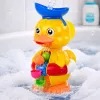 LEAN TOYS Juguete de Baño Interactivo Pato con Molino, Ventosas y Cuchara