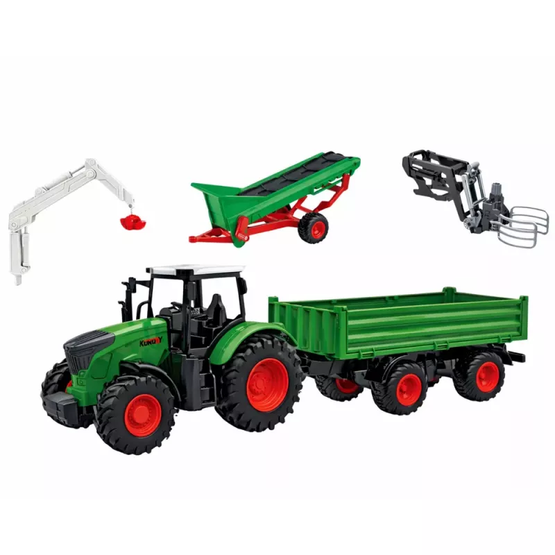 LEAN TOYS Set Agrícola Tractor con Remolque Animales Granjeros Granja 45 Piezas