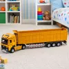 LEAN TOYS Camión Volquete Cabina de Metal Luces Sonidos Tracción Amarillo