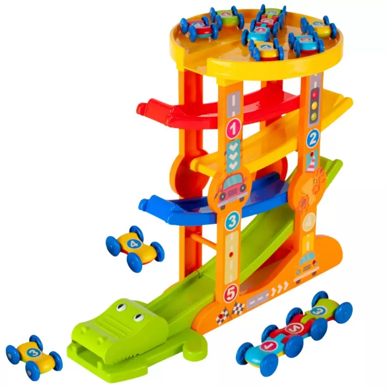 LEAN TOYS Coche Cocodrilo Pista de Equilibrio Deslizante 5 Niveles