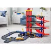 LEAN TOYS Estacionamiento con 4 Niveles, Ascensor, Helicóptero y Coches, 70 Piezas