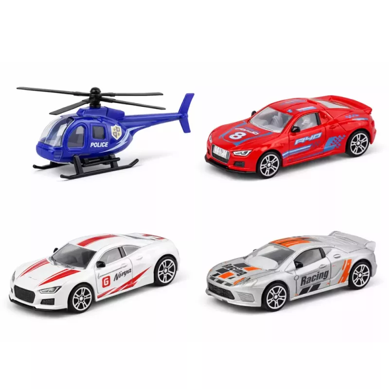 LEAN TOYS Estacionamiento con 4 Niveles, Ascensor, Helicóptero y Coches, 70 Piezas