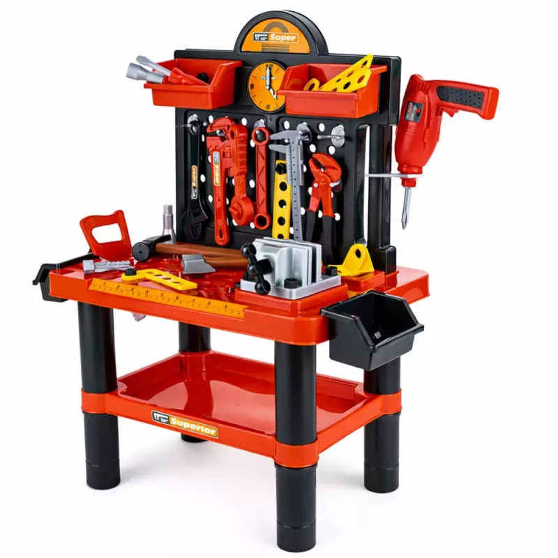 LEAN TOYS Banco de Trabajo Infantil Mesa DIY Accesorios de Herramientas 70 cm
