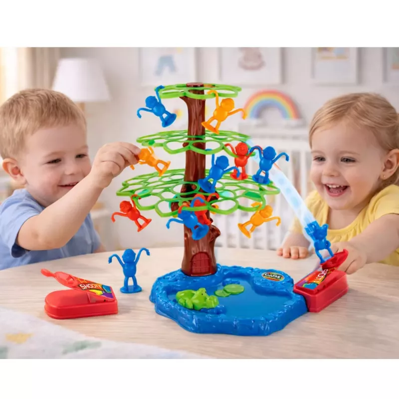 LEAN TOYS Monos Saltarines Árbol Lago Familia Juego Arcade
