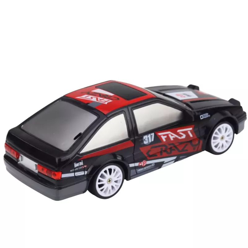 LEAN TOYS Coche Coupé RC Teledirigido Derrape con Ruedas Intercambiables Negro 1:24