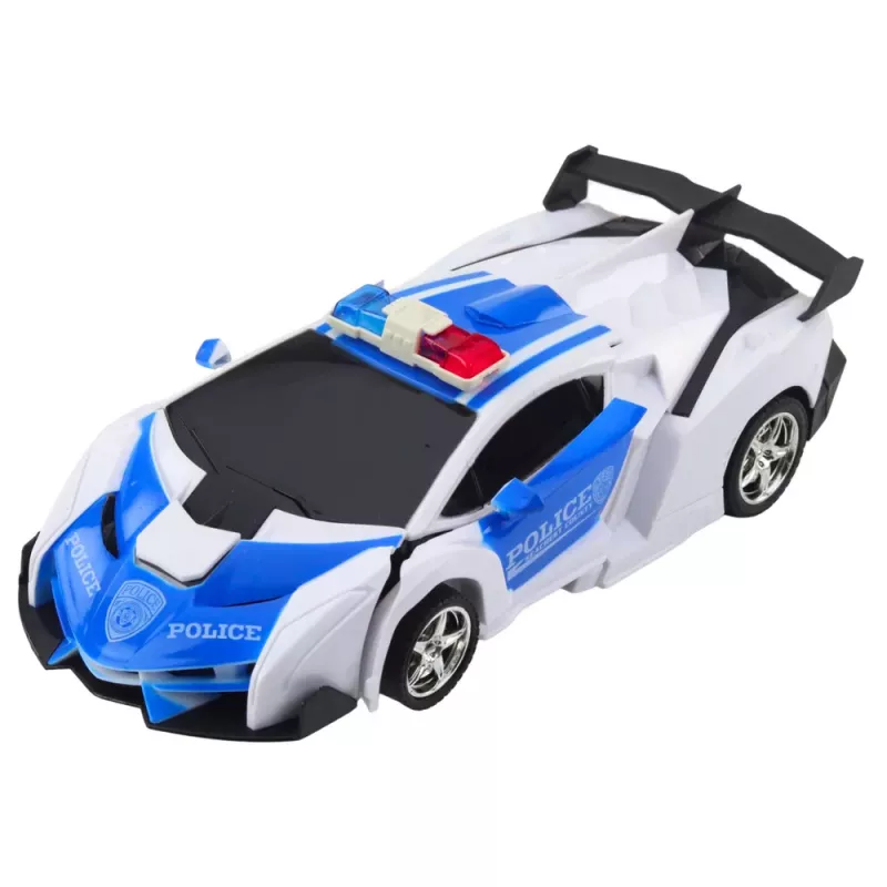 LEAN TOYS Coche Robot 2en1 Policía Teledirigido RC 1:18