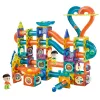 LEAN TOYS Set de Bloques Magnéticos Pista de Bolas Tobogán Multicolor 188 Piezas