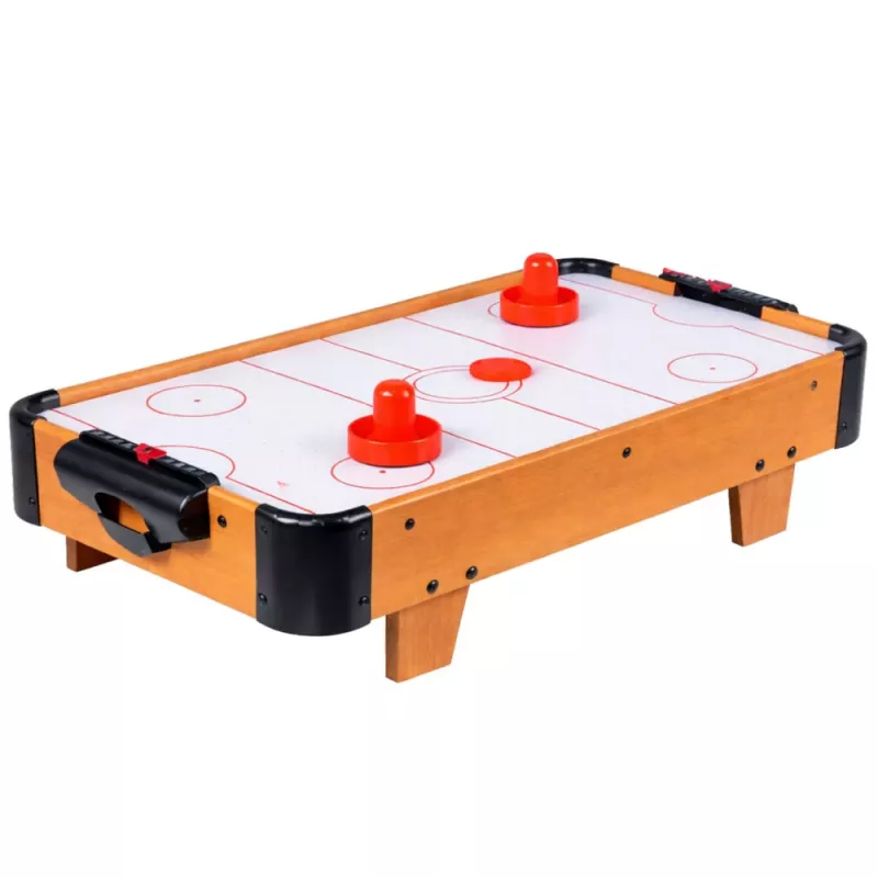 LEAN TOYS Mesa de Air Hockey Mini Juego Arcade para Niños Madera