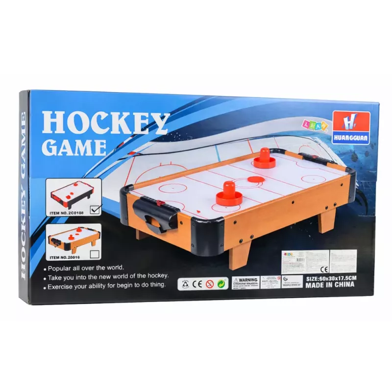 LEAN TOYS Mesa de Air Hockey Mini Juego Arcade para Niños Madera