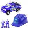 LEAN TOYS Set Grande de Coche de Policía Figura Casco para Niños Azul