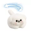 LEAN TOYS Llavero de Peluche Perro Blanco con Cola que Mueve y Sonido de Pitido 9 cm
