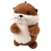 LEAN TOYS Nutria de Peluche con Cola que Mueve y Sonidos de Pitido Llavero 12,5 cm