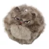 LEAN TOYS Llavero de Peluche Gatito Marrón con Cola que Mueve y Sonido de Pitido, 9 cm