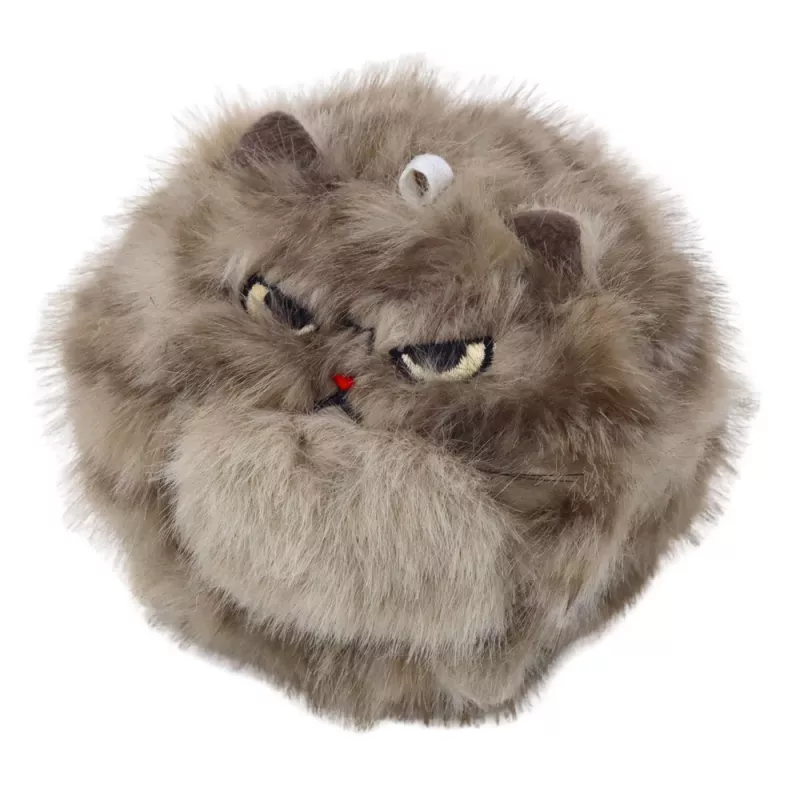 LEAN TOYS Llavero de Peluche Gatito Marrón con Cola que Mueve y Sonido de Pitido, 9 cm