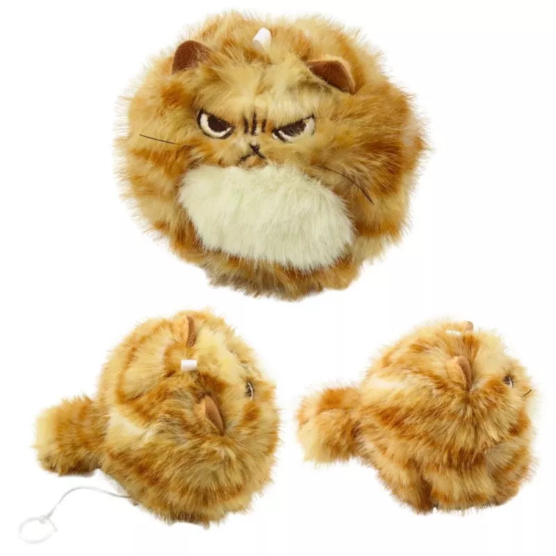 LEAN TOYS Gatito de Peluche con Cola que Mueve y Sonido de Pitido Llavero 9 cm