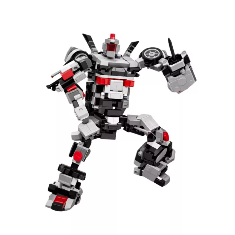 LEAN TOYS Bloques de Construcción Coche de Carreras Robot 2en1 Blanco 320 Piezas