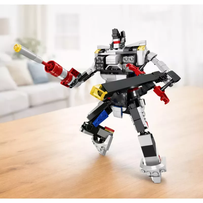 LEAN TOYS Bloques de Construcción Coche Deportivo Robot 2en1 Blanco 320 Piezas