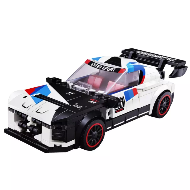 LEAN TOYS Bloques de Construcción Coche Deportivo Robot 2en1 Blanco 320 Piezas
