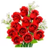LEAN TOYS Bloques de Construcción Ramo de Flores Rosas Rojas Gipsófila 952 Piezas