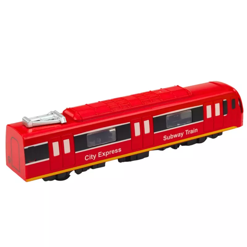 LEAN TOYS Tren Metro City Express con Puertas, Luz y Sonido, Rojo
