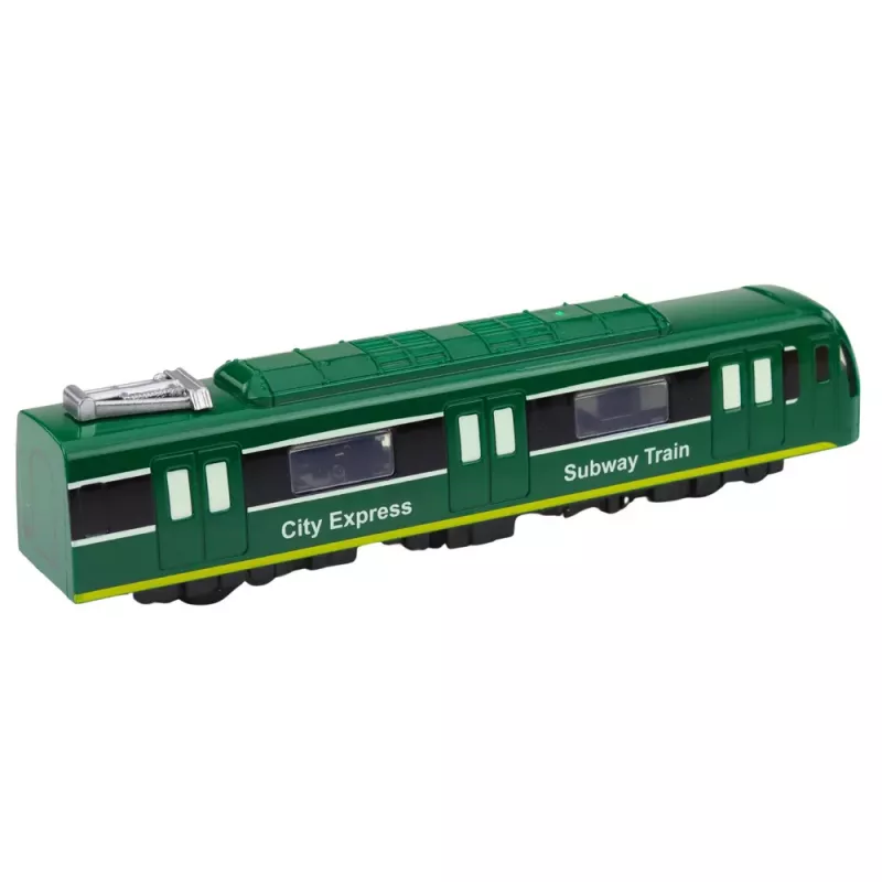 LEAN TOYS Tren Metro City Express con Puertas Abatibles, Luces y Sonidos, Verde