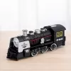 LEAN TOYS Locomotora Clásica Sensor de Obstáculos Humo Luz Sonido Negro