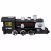 LEAN TOYS Locomotora Clásica Sensor de Obstáculos Humo Luz Sonido Negro