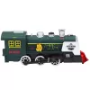 LEAN TOYS Locomotora Clásica Sensor de Obstáculos Humo Luz Sonido Verde