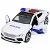 LEAN TOYS Coche de Policía con Puertas Abatibles, Motorizado Luz y Sonido, Blanco