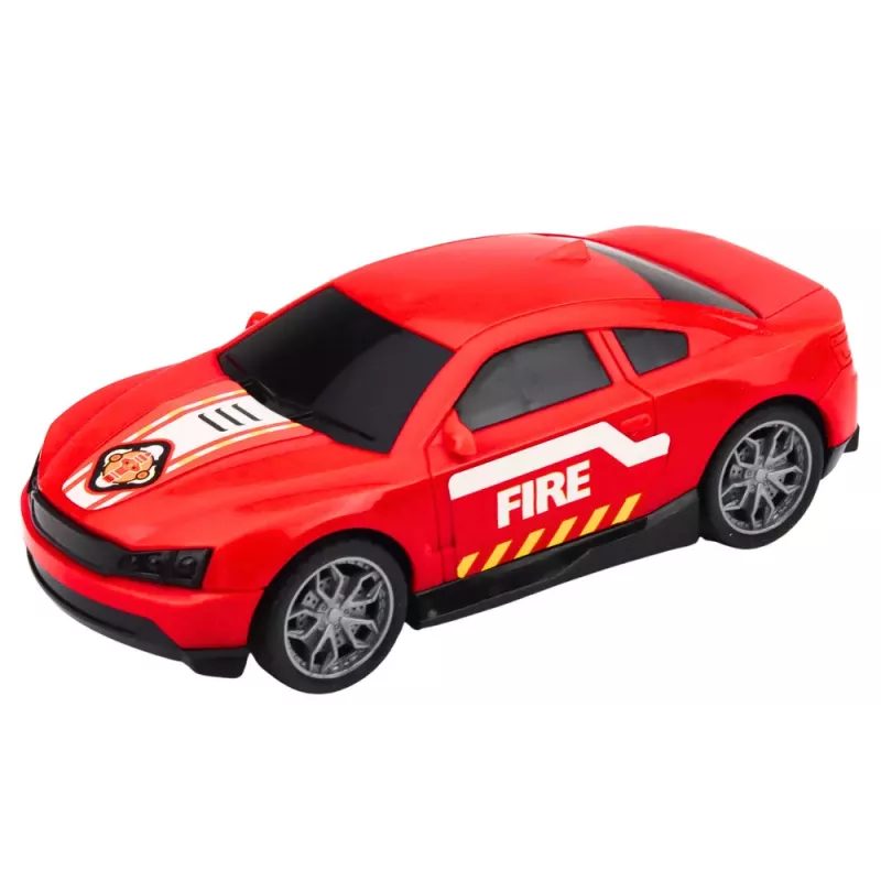 LEAN TOYS Set de Rescate de Bomberos con Camión de Bomberos, Grúa, Helicóptero, Coche, Luz y Sonido